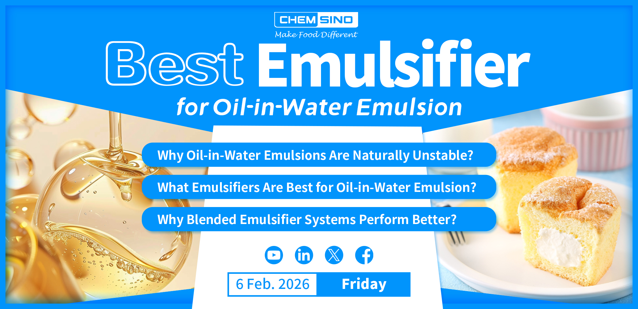 Los mejores emulsionantes para emulsión de aceite en agua